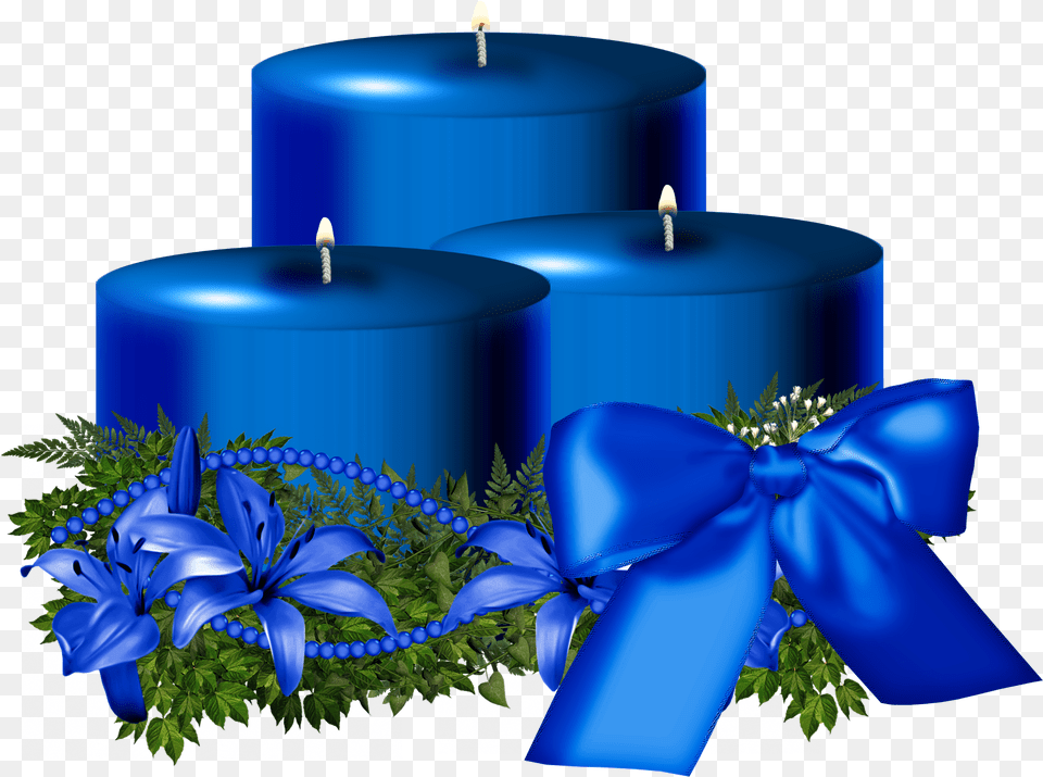 Blue Christmas Candle Christmas Candles Transparent Background Png Image