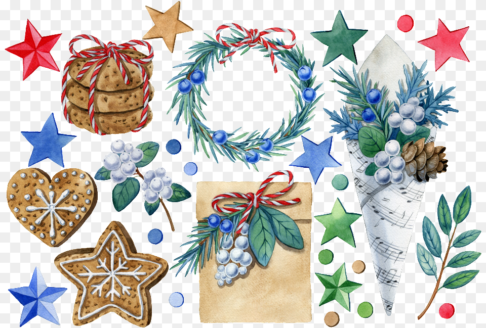 Blue Christmas Decorations Transparent Clip Art, Food, Sweets, Plant Free Png