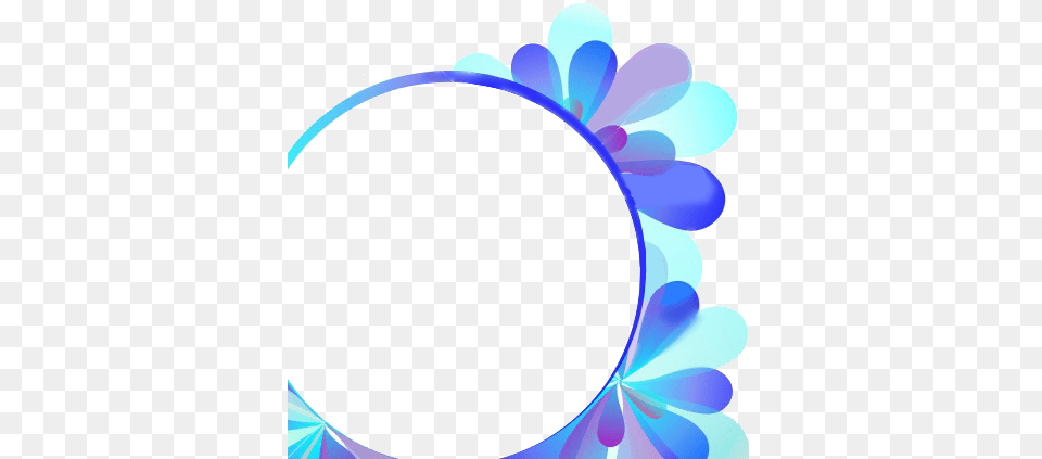 Blue Circle Frame 4 Image Transparent Floral Frame Photo Frame Round, Art, Graphics, Pattern, Accessories Png