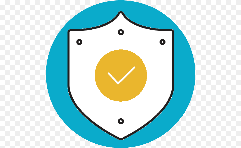 Blue Circle Icon With White Shield In Center With Yellow Circle, Armor, Disk Free Png