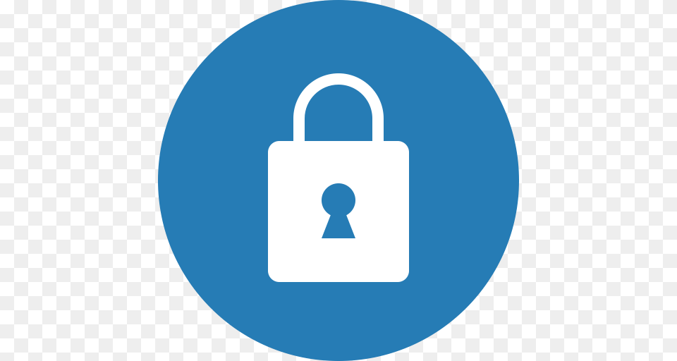 Blue Circle Lock Privacy Safe Secure Security Icon, Person Free Png