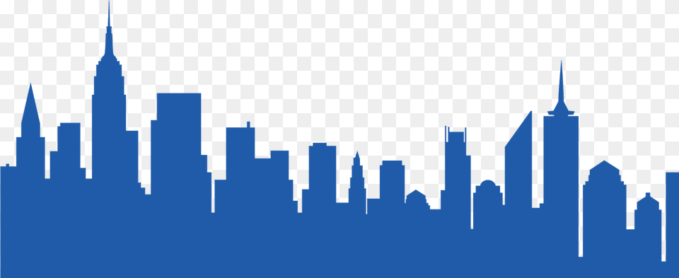 Blue City Skyline, Architecture, Building, Spire, Tower Png Image