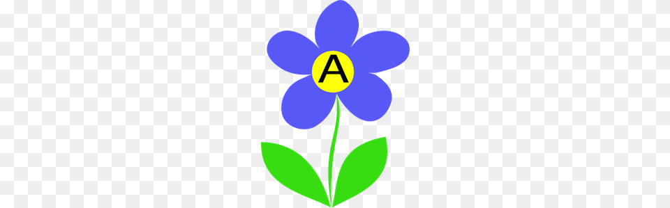 Blue Clip Art Flower Letter A Clip Art For Web, Plant, Daisy, Petal, Anemone Free Png Download