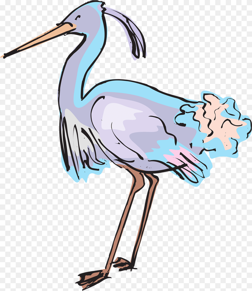 Blue Clipart, Animal, Bird, Crane Bird, Waterfowl Free Transparent Png