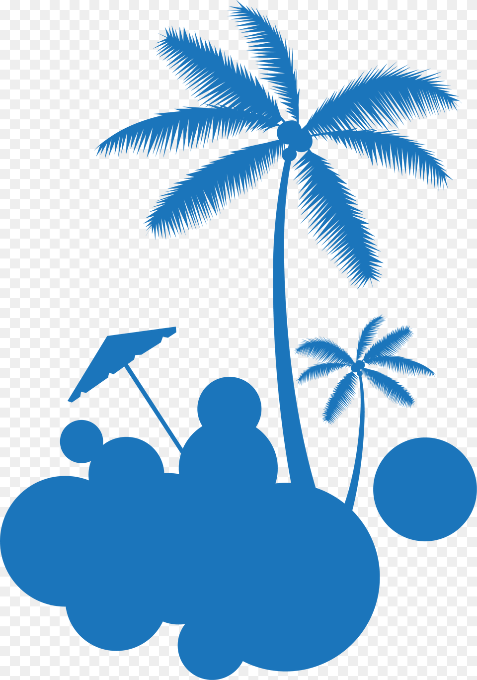 Blue Coconut Tree Little Euclidean Vector Fresh Clipart, Summer, Palm Tree, Plant, Food Free Transparent Png