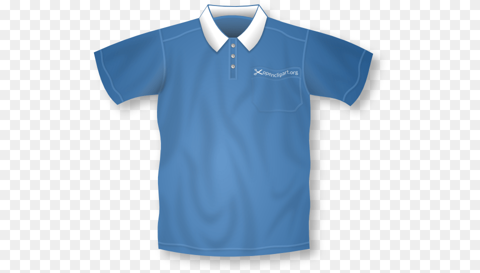 Blue Collared Short Sleeve Shirt Clip Art For Web, Clothing, T-shirt, Jersey Png Image