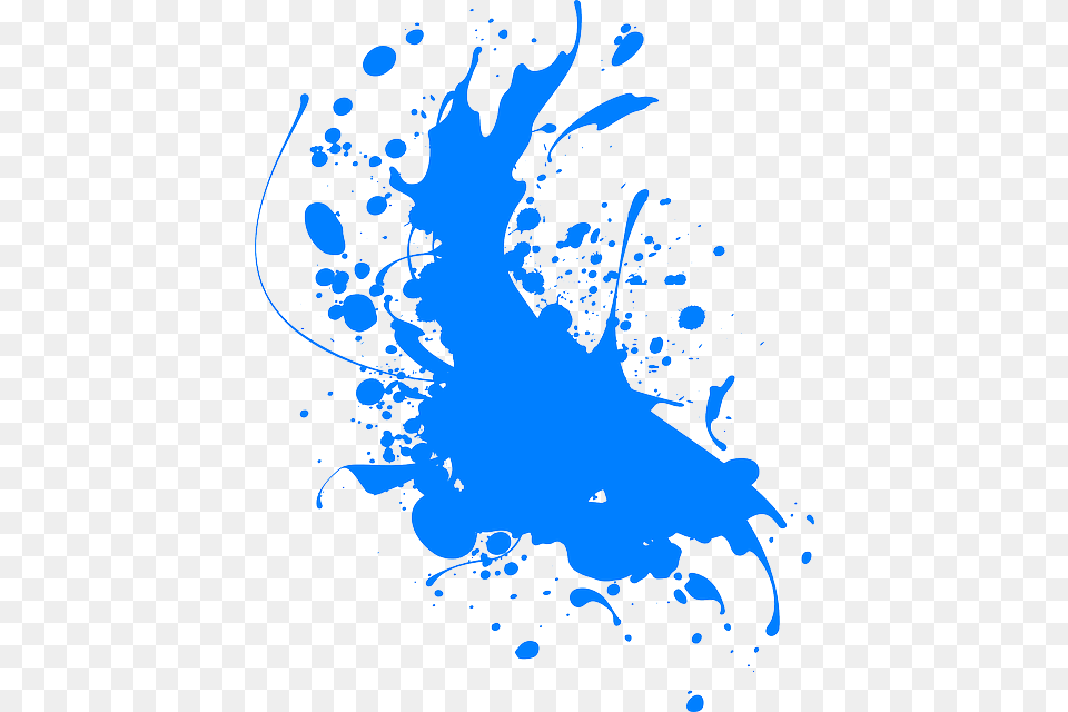 Blue Color Splash Blue Splatter Paint Transparent Background, Stain, Art Free Png