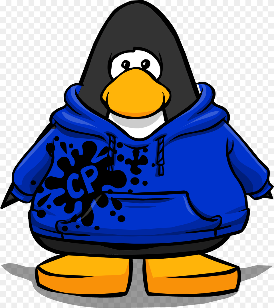 Blue Cp Logo Splatter Club Penguin Ghost Costume, Clothing, Coat, Knitwear, Sweatshirt Png