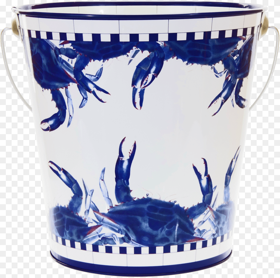 Blue Crab Pattern Bucket Free Transparent Png