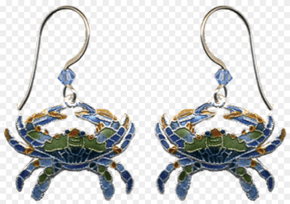 Blue Crab Wire Earrings Earrings, Accessories, Jewelry, Earring, Person Png