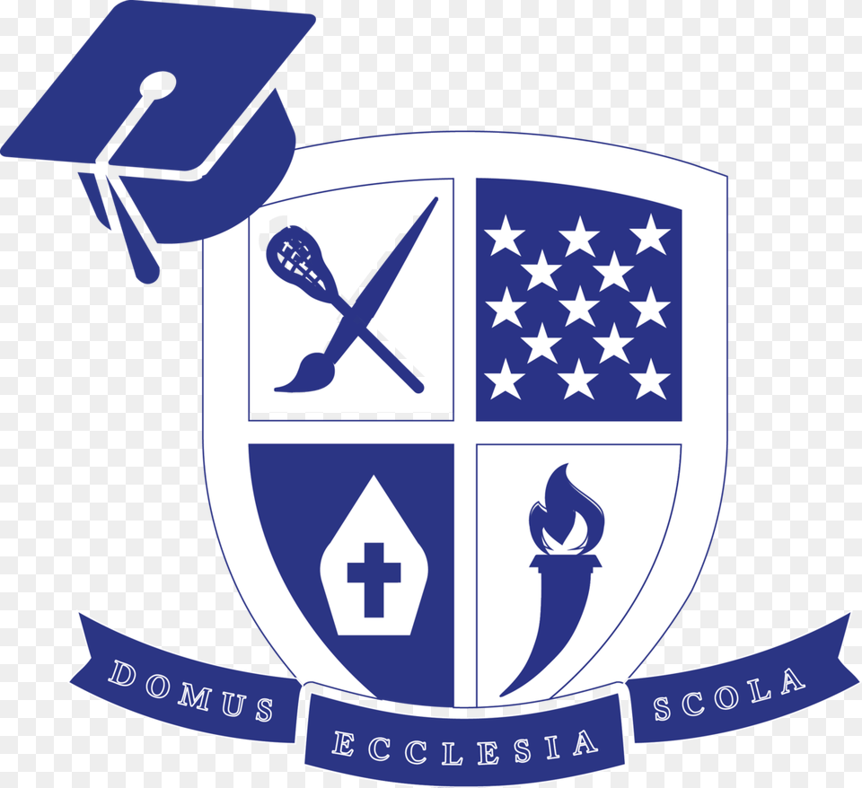 Blue Crest With Cap Greenwich Catholic School, People, Person, Emblem, Symbol Free Transparent Png