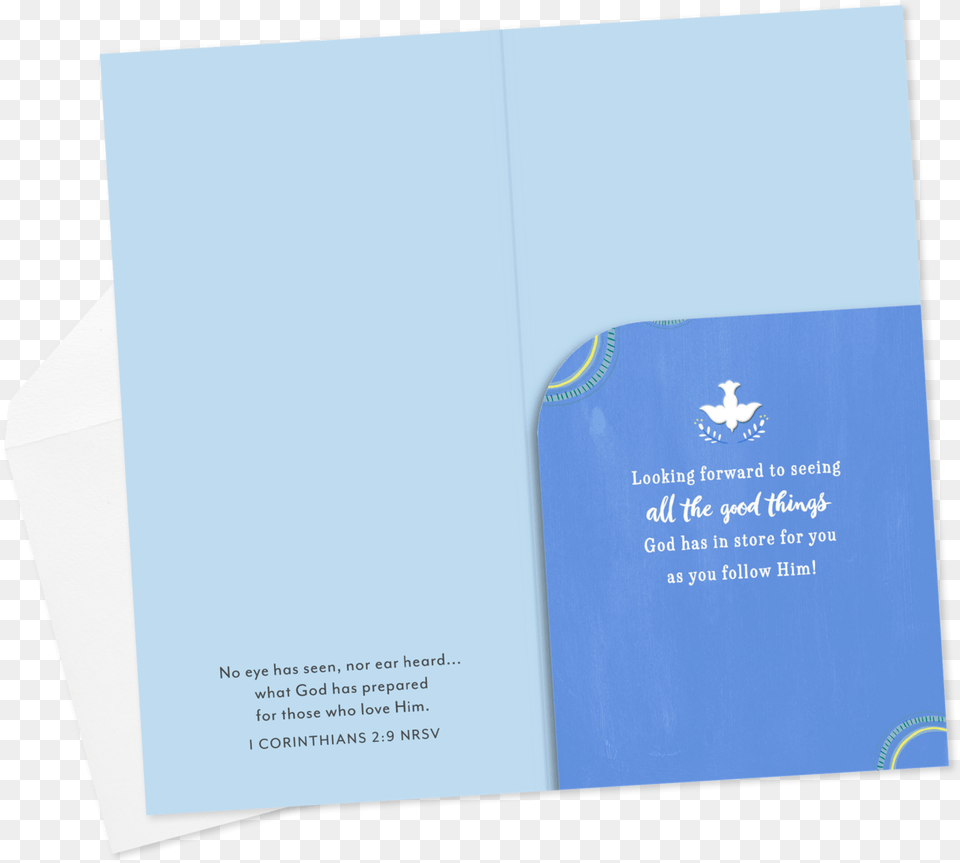 Blue Cross With Dove Confirmation Money Holder Card Art Paper, Advertisement, Poster, Text Free Transparent Png