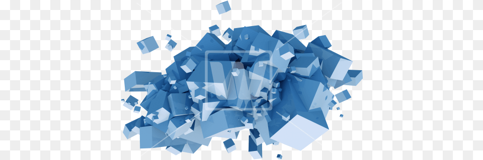 Blue Cubes Cluster Illustration, Paper, Network Free Png