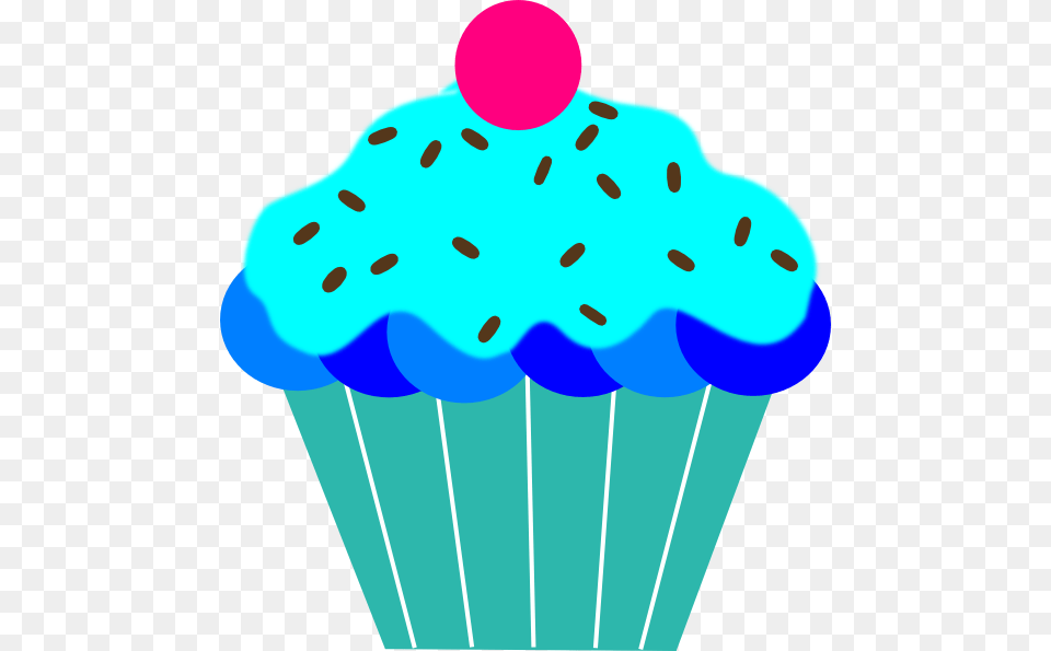 Blue Cupcake Clip Art At Clker Blue Cupcake Clipart, Cake, Cream, Dessert, Food Free Png Download
