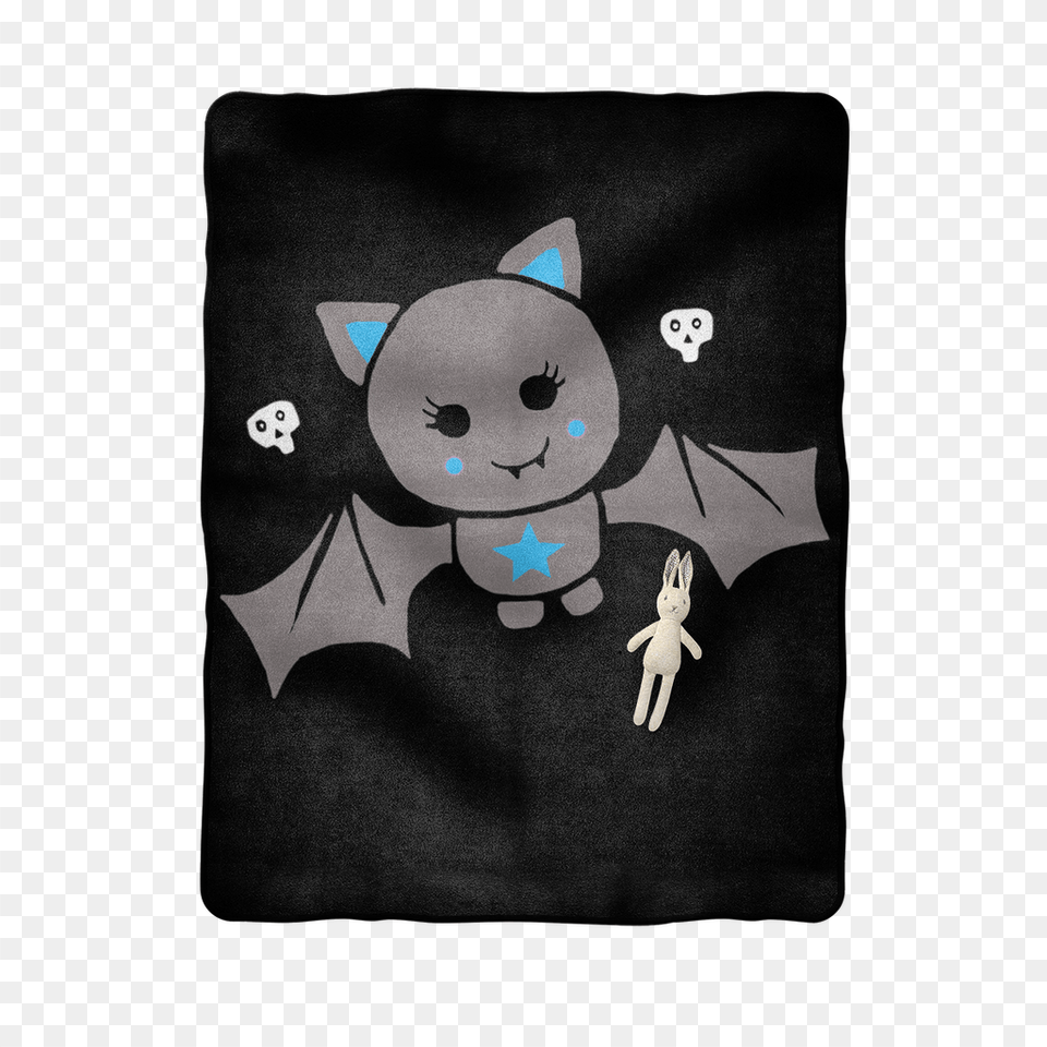 Blue Cute Bat On Black Baby Blanket Linens, Home Decor, Accessories, Bag, Handbag Png Image