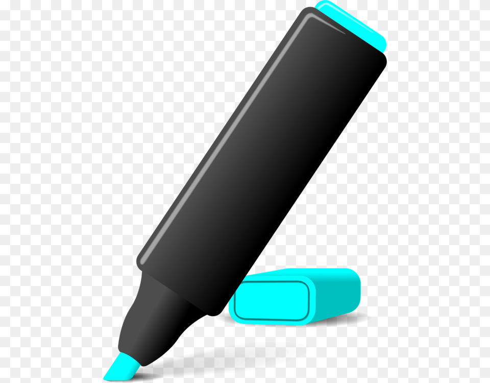 Blue Cyan Highlight Marker Clipart, Smoke Pipe Png Image