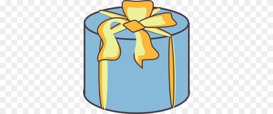 Blue Cylinder Gift Box Png Image