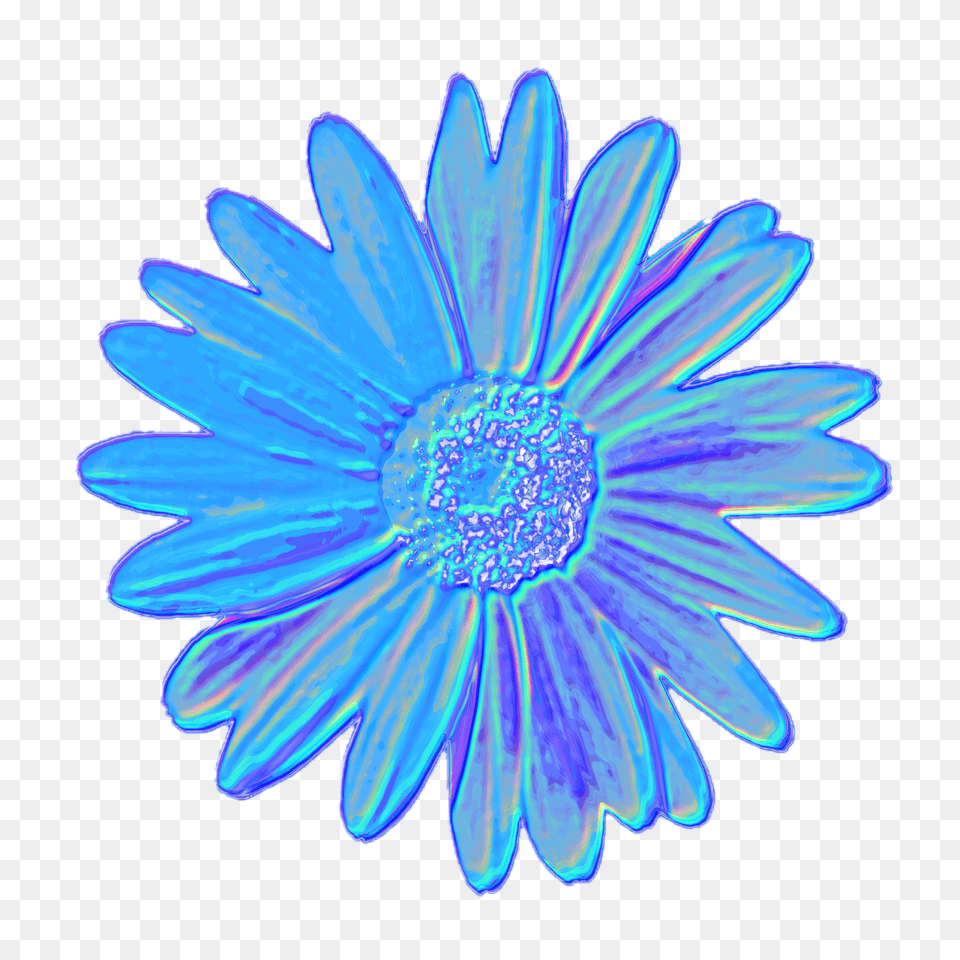 Blue Daisy Flower Tumblr Aesthetic Vaporwave Iridescent Free Transparent Png