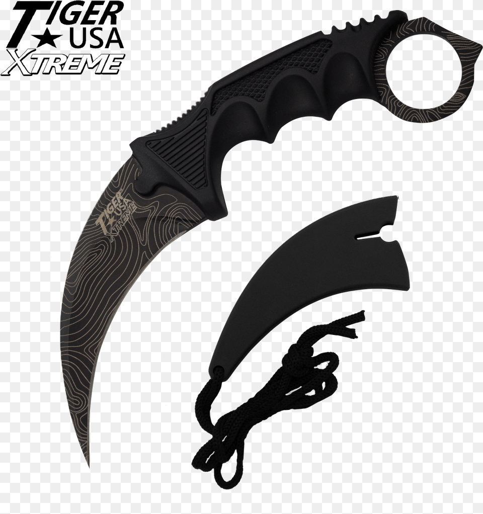 Blue Damascus Steel Karambit, Blade, Dagger, Knife, Weapon Free Transparent Png