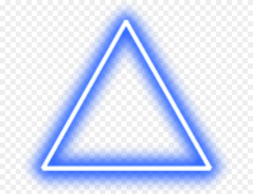Blue Darkblue Neon Triangle Border Freetoedit Neon Triangle, Sign, Symbol Free Transparent Png