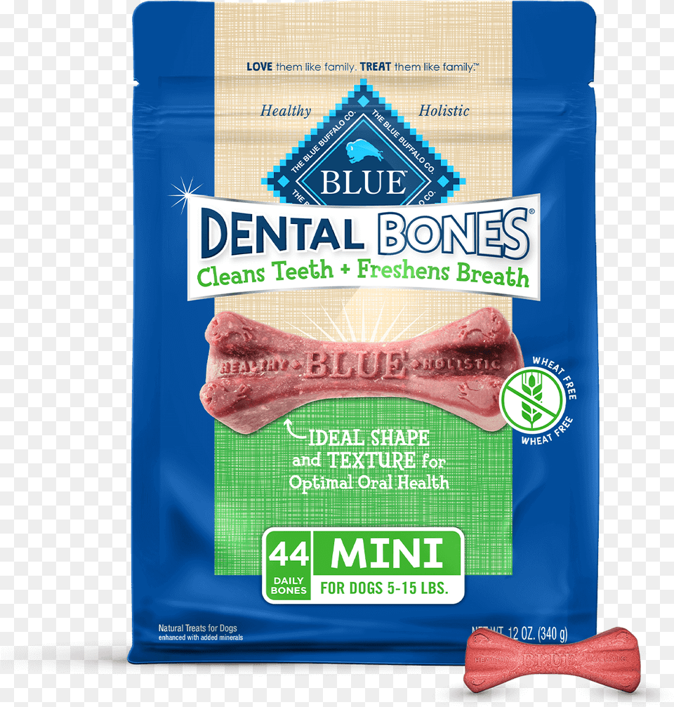 Blue Dental Bones Mini Size Dog Treats Blue Buffalo Dental Bones, Advertisement, Food Free Png