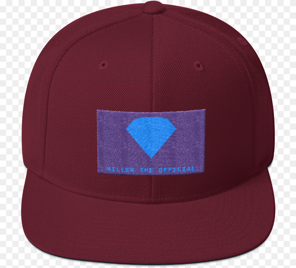 Blue Diamond Purple Banner Miller The Official Snapback Baseball Cap, Baseball Cap, Clothing, Hat, Maroon Free Png