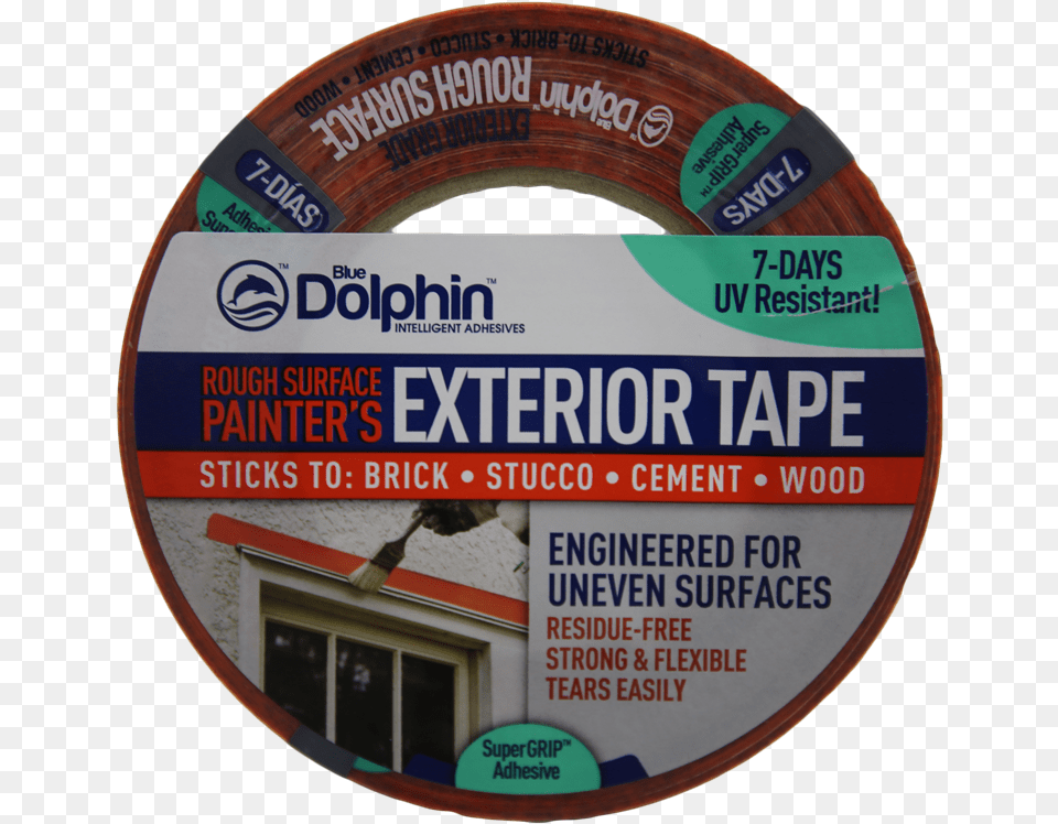 Blue Dolphin Rough Surface Exterior Tape Label, Disk Free Png Download