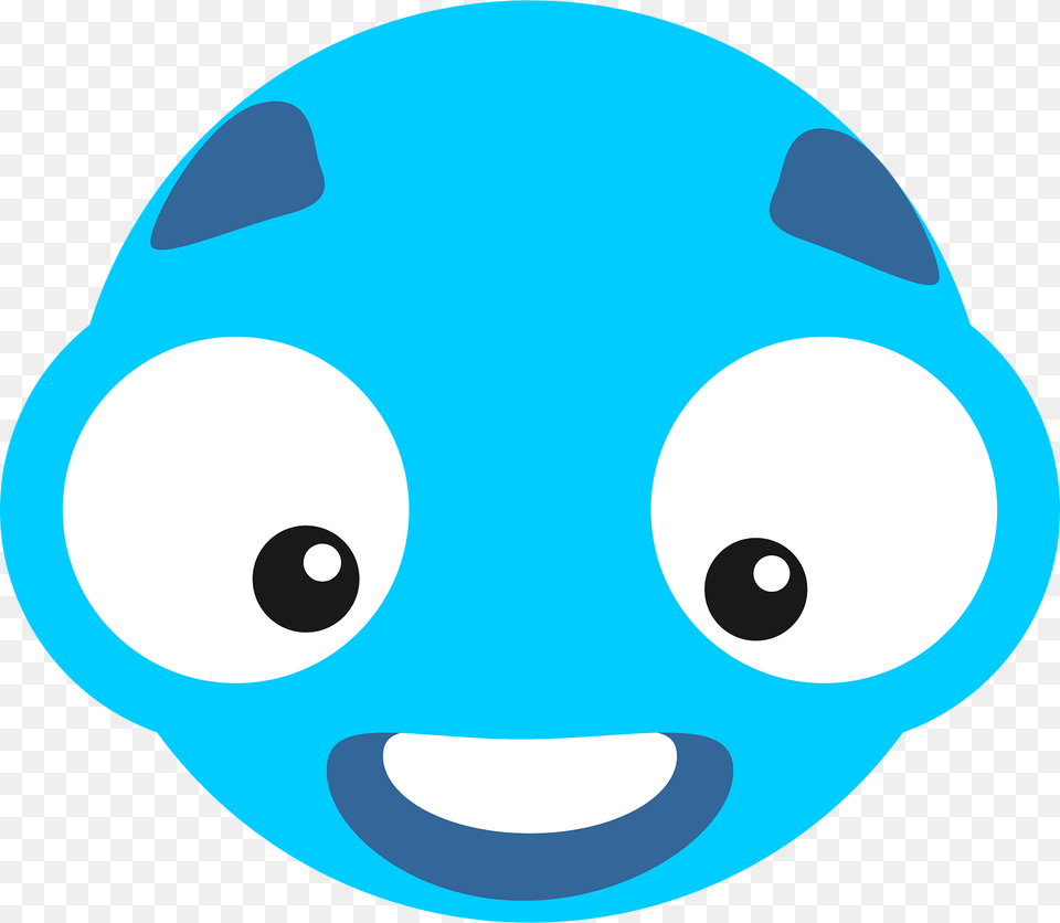 Blue Downcast Eyed Monster Face Clipart, Disk, Plush, Toy Png