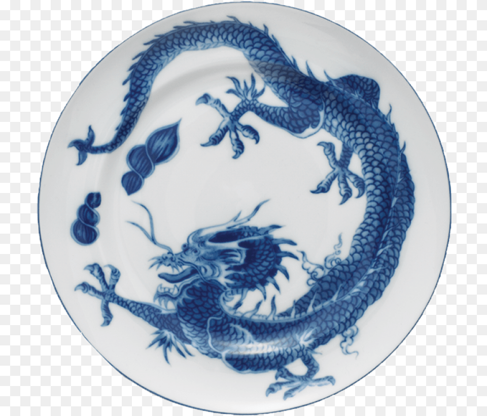 Blue Dragon Dessert Plate With Center Chinese Blue And White Porcelain Plates, Art, Pottery, Food, Meal Free Transparent Png