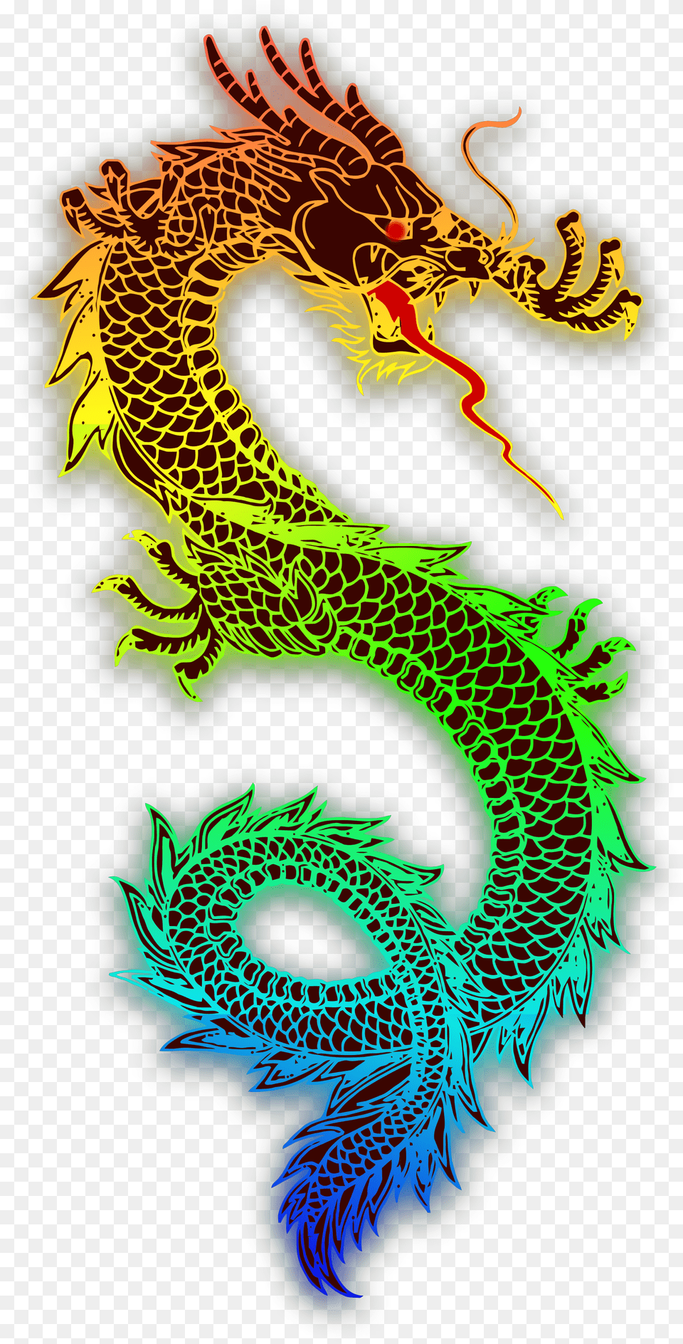Blue Dragon Svg Clip Art For Web Dragon Rainbow, Pattern, Accessories Free Png Download