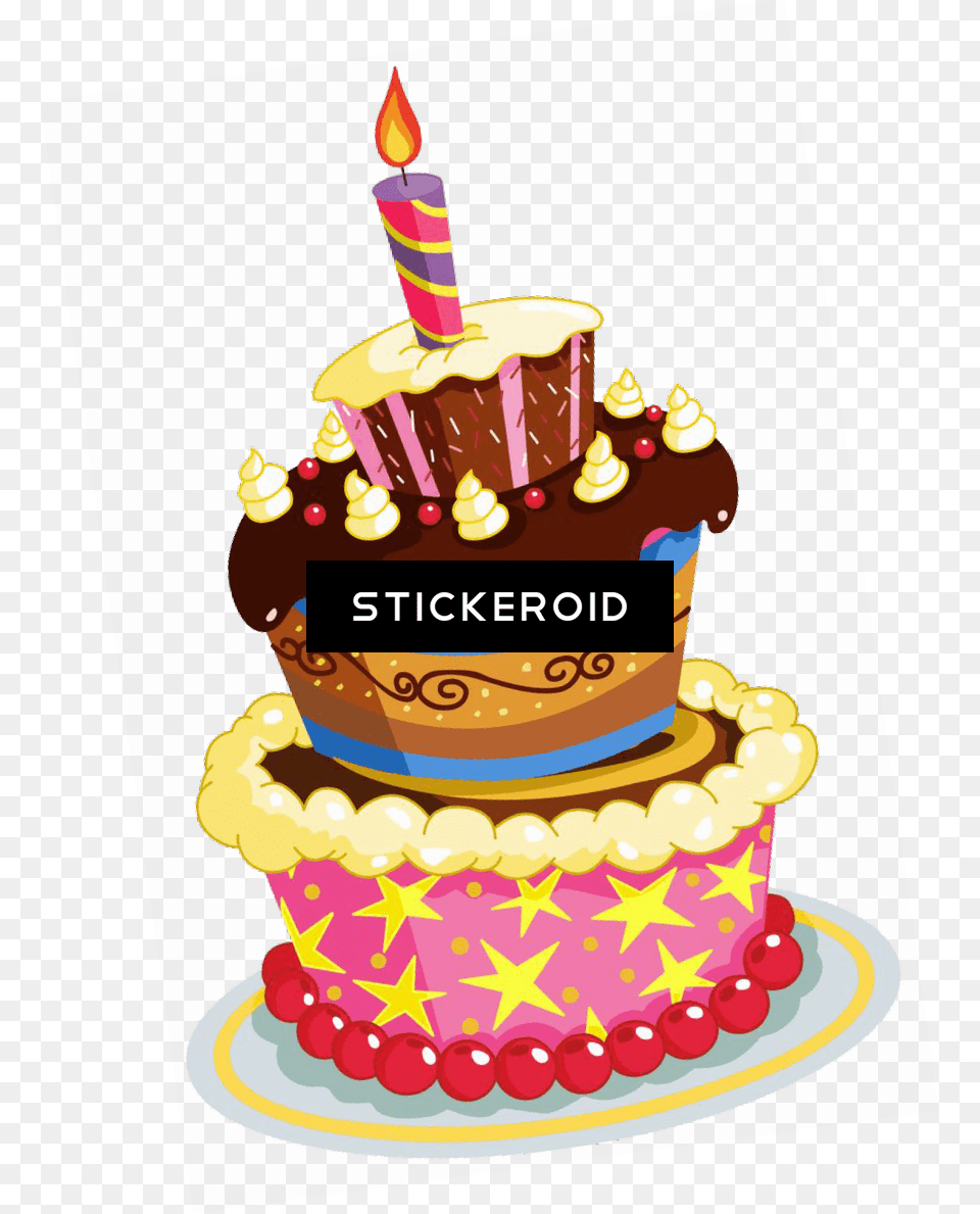 Blue Drawing Birthday Cake Happy Birthday Cake, Birthday Cake, Cream, Dessert, Food Free Png