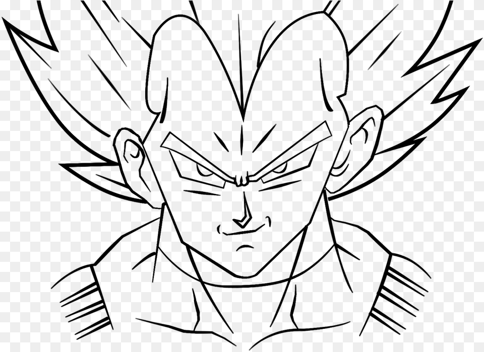 Blue Drawing Vegeta Line Art, Gray Free Png Download