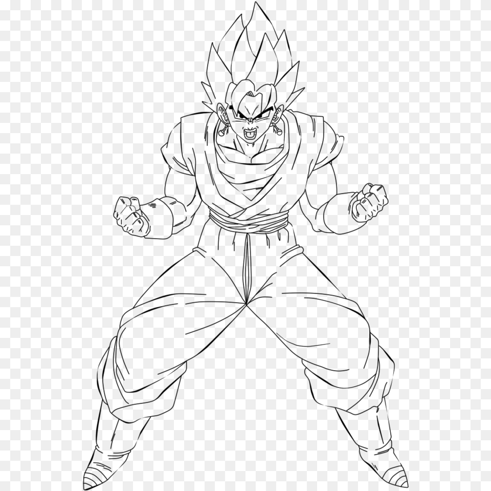 Blue Drawing Vegito Vegito Coloring Pages Goku, Silhouette, Person, Outdoors, Cross Free Transparent Png