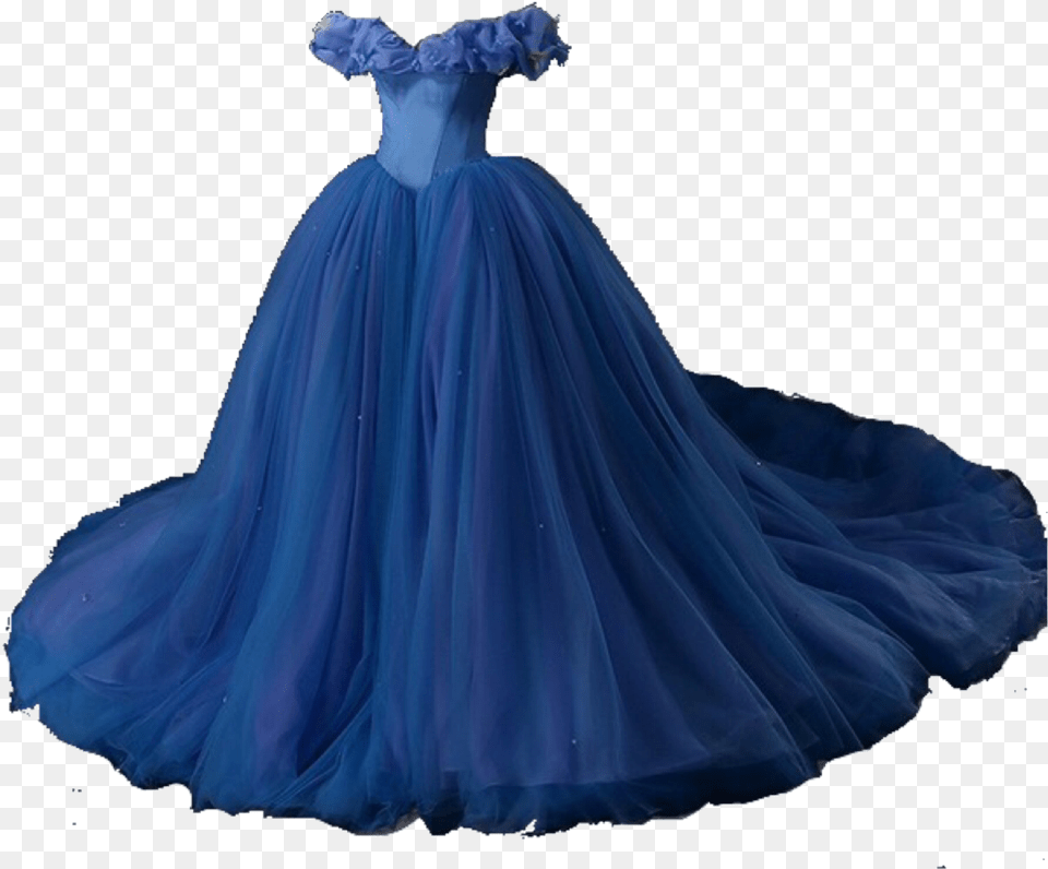 Blue Dress Queen Princess Cinderella Cute Aesthetic Transparent Princess Dress, Clothing, Fashion, Formal Wear, Gown Png