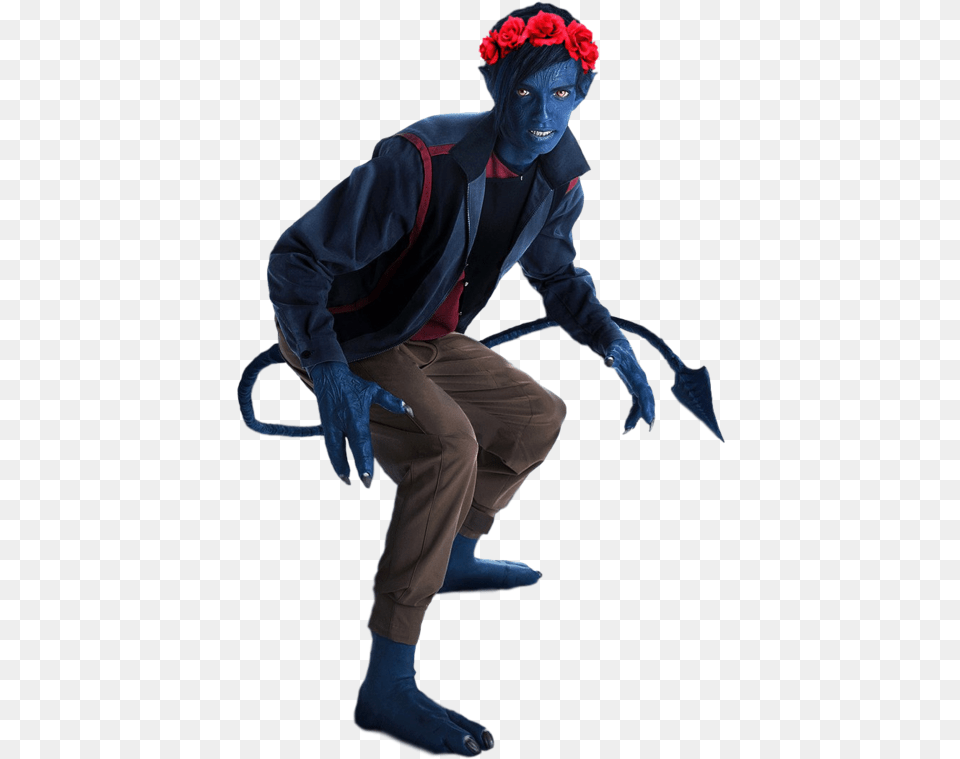 Blue Edit And Flower Nightcrawler Beast X Men, Person, Clothing, Costume, Man Png Image