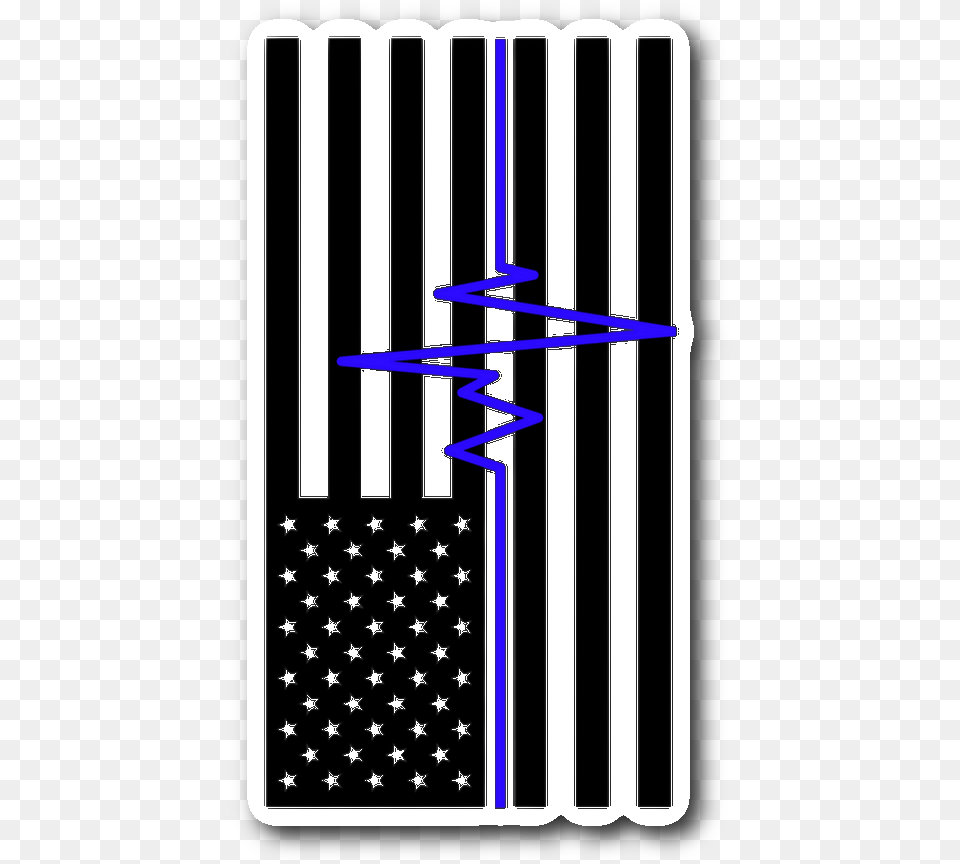 Blue Ekg Thin Blue Line Flag Sticker Png