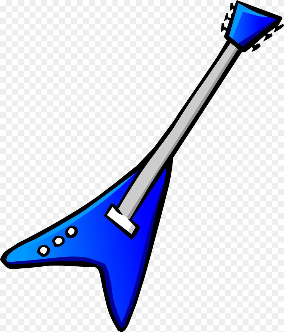 Blue Electric Guitar Icon Club Penguin Blue Guitar, Musical Instrument, Blade, Dagger, Knife Free Png Download