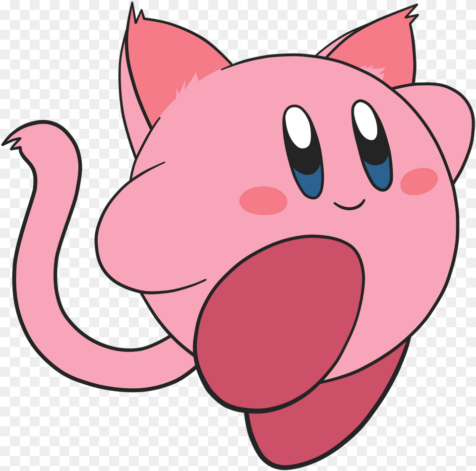 Blue Eyes Cat And Cat Ears Kirby With Cat Ears Free Png