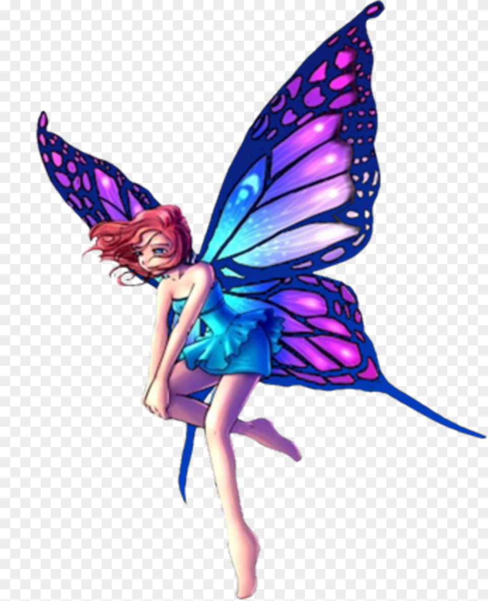 Blue Fairy Wings Fairy, Person, Purple, Book, Comics Free Transparent Png