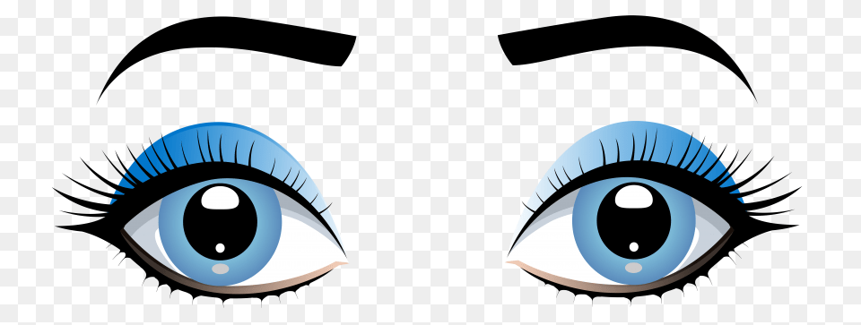 Blue Female Eyes With Eyebrows, Art, Graphics, Contact Lens Png Image