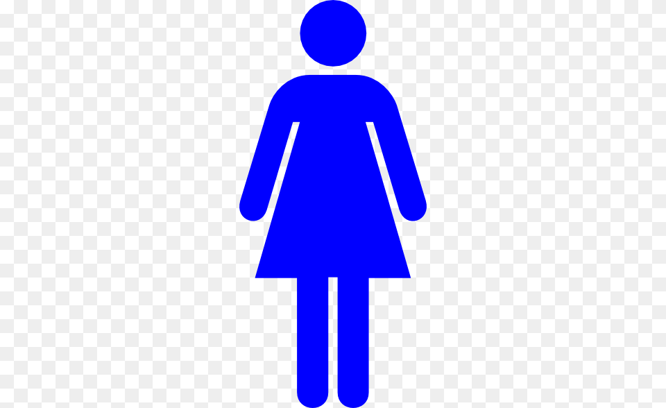 Blue Female Restroom Symbol Clip Arts Sign, Person, Road Sign Free Png Download