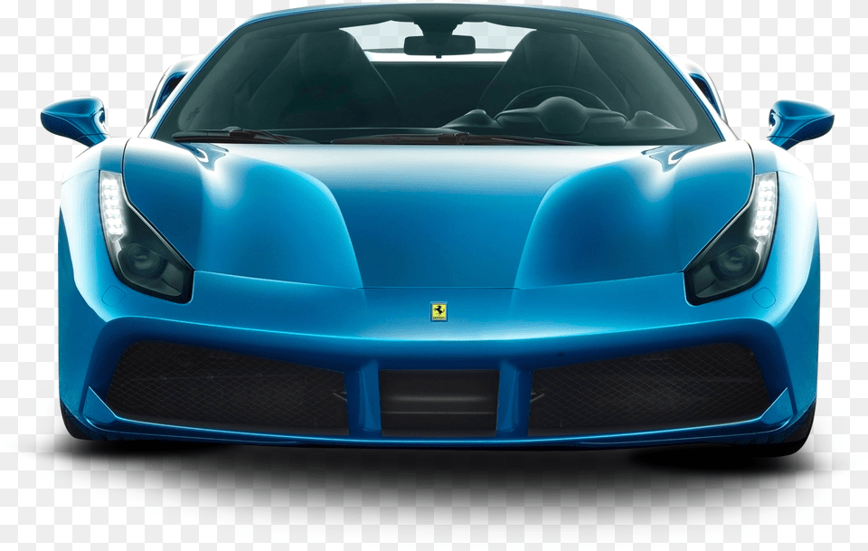 Blue Ferrari 488 Spider Car Front Ferrari Car In Blue, Sports Car, Transportation, Vehicle, Coupe Free Png