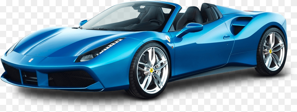 Blue Ferrari 488 Spider Car Image Ferrari 488 Spider, Vehicle, Transportation, Wheel, Sports Car Free Transparent Png