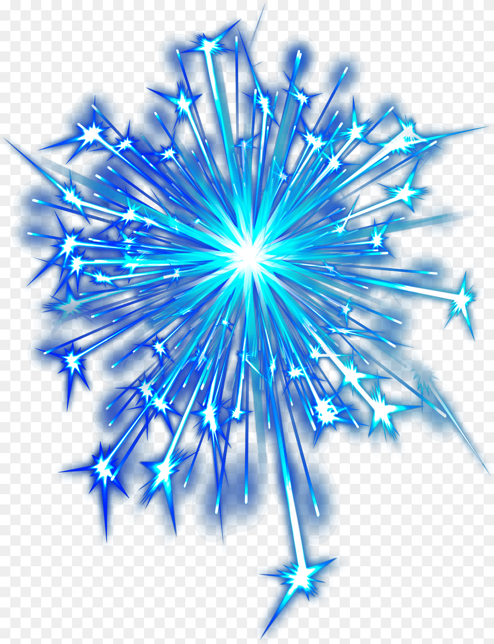 Blue Fireworks, Light, Lighting Free Png Download