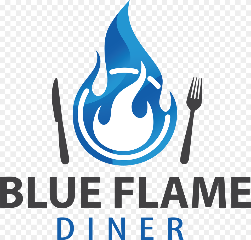 Blue Flame, Cutlery, Fork, Fire, Blade Png Image