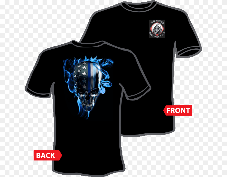 Blue Flame Skull T Shirt Active Shirt, Clothing, T-shirt, Adult, Female Free Png Download