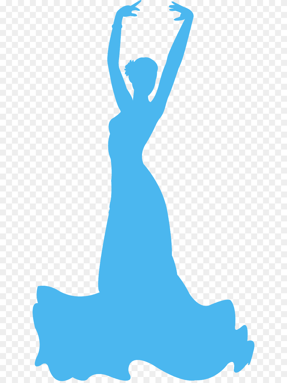 Blue Flamenco Dancer Silhouette, Dancing, Leisure Activities, Person, Adult Free Png