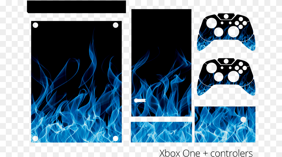 Blue Flames Xbox Skin Sticker Aesthetic Royal Blue Blue, Fire, Flame, Bbq, Cooking Free Png Download
