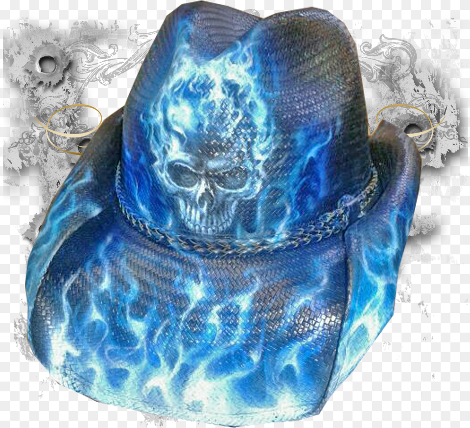 Blue Flaming Skull Handbag, Clothing, Hat, Animal, Bird Png