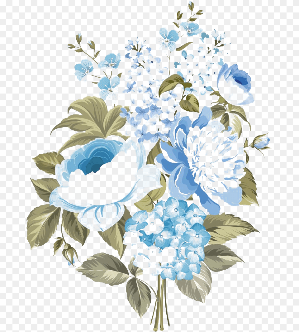 Blue Floral Background Image Vintage Blue Flower Vector, Art, Floral Design, Graphics, Pattern Png
